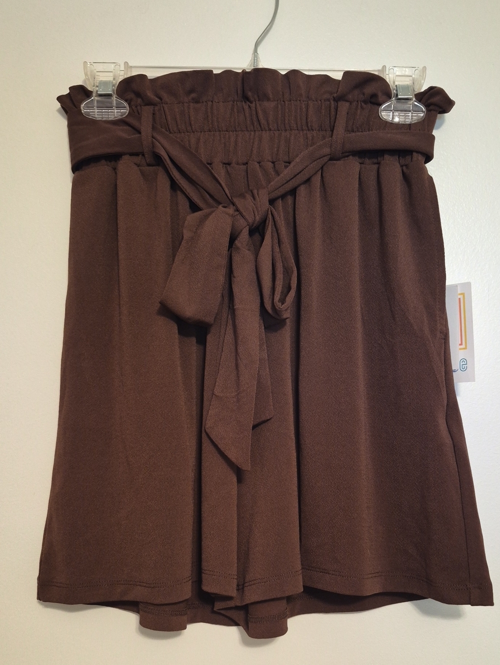 NWT LuLaRoe Brown Paperbag Waist Tie Skirt Sz XXS